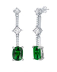 Emerald Drop Line Earring
