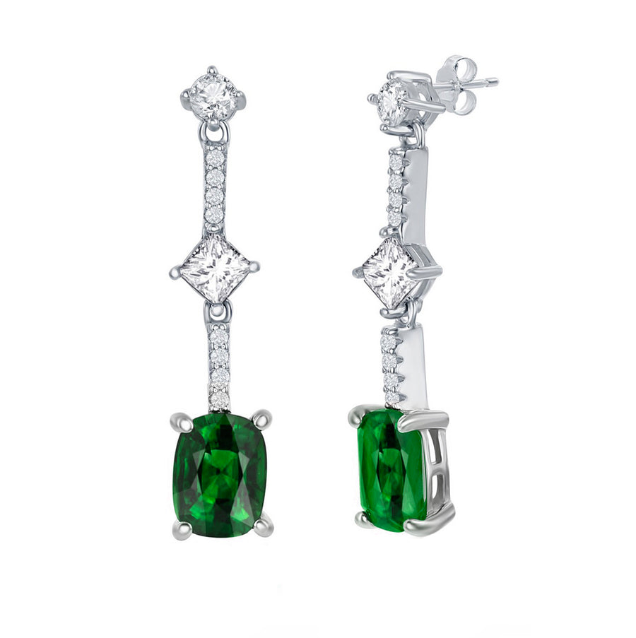 Emerald Drop Line Earring