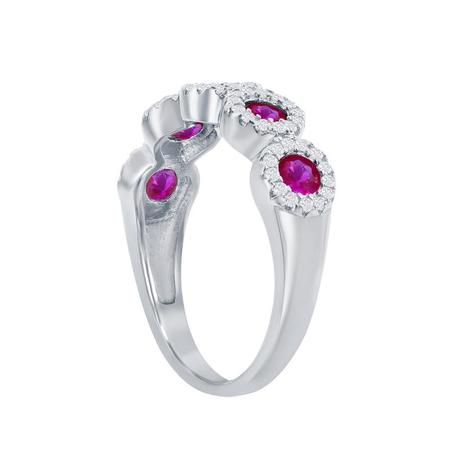 Five Halo Ruby Band