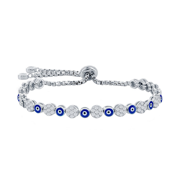 Sparkle Cluster and Evil Eye Bolo Bracelet