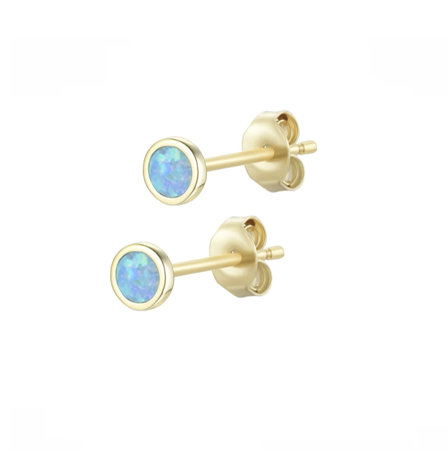 Opal Round Stud Earrings (Available in 7 Colors)