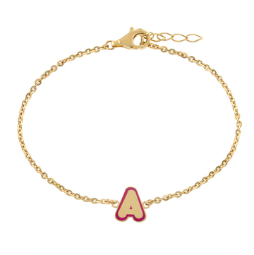 Personalized Resin Puffed Initial Paperclip Bracelet
