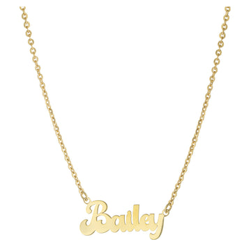 Personalized Horizontal Bubble Script Name Necklace