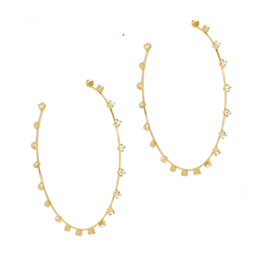 Sparkle Station Hoop Earrings