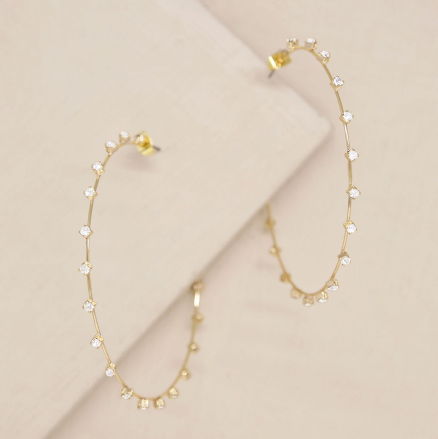 Sparkle Station Hoop Earrings