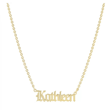 Personalized Horizontal Gothic Name Necklace
