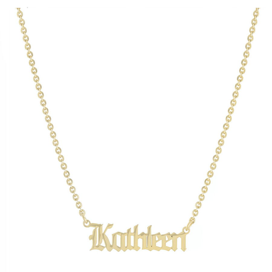 Personalized Horizontal Gothic Name Necklace