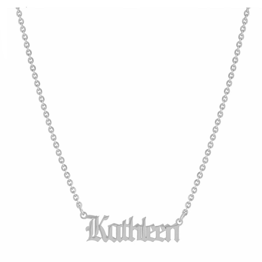 Personalized Horizontal Gothic Name Necklace