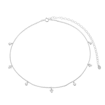 Alternating Trio and Single Bezel Choker