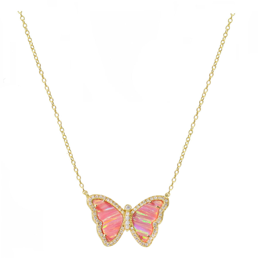 Opal Butterfly Necklace (Available in 10 Colors)