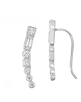 Multi-Shape Bezel Crawler Earrings