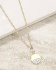 Crystal Dipped Disc necklace