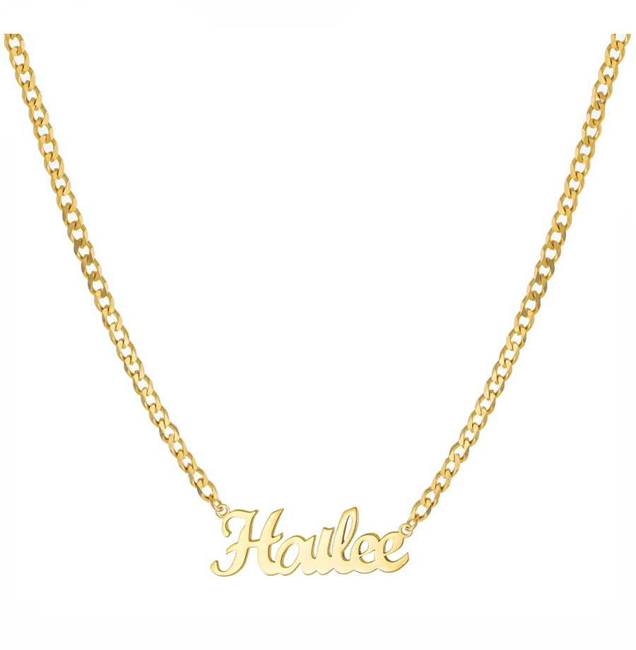 Personalized Script Curblink Necklace