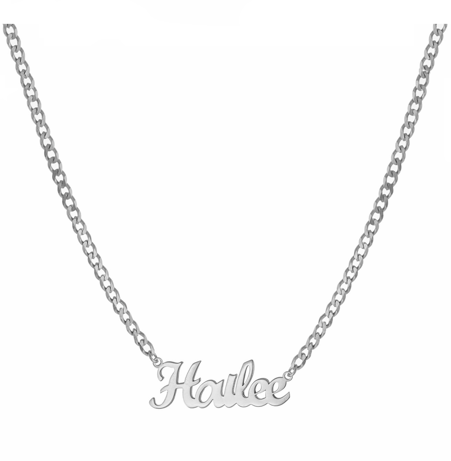 Personalized Script Curblink Necklace