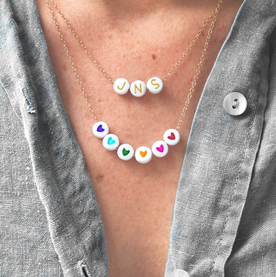 Personalized Acyrlic Bead Necklace