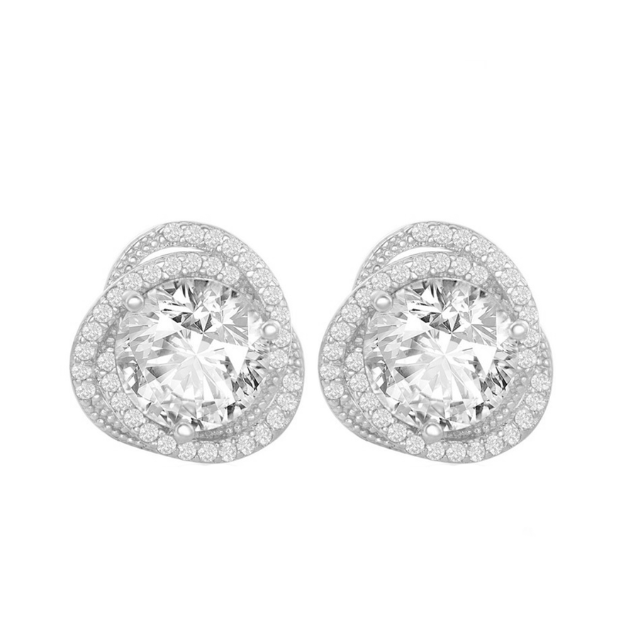 Round Swirl Stud Earrings