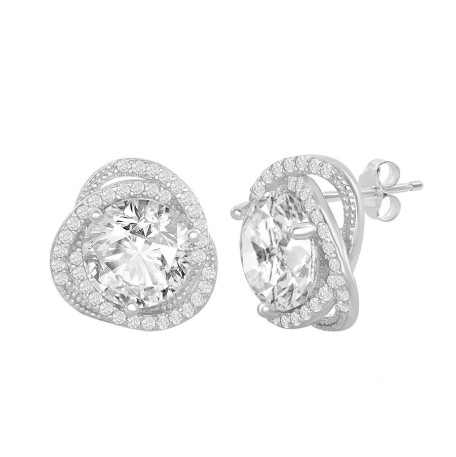 Round Swirl Stud Earrings