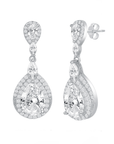 Double Framed Pear-Shaped Drop Earrings
