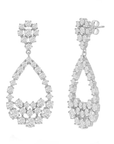 Double Pear-Shaped Cluster Drop Earrings