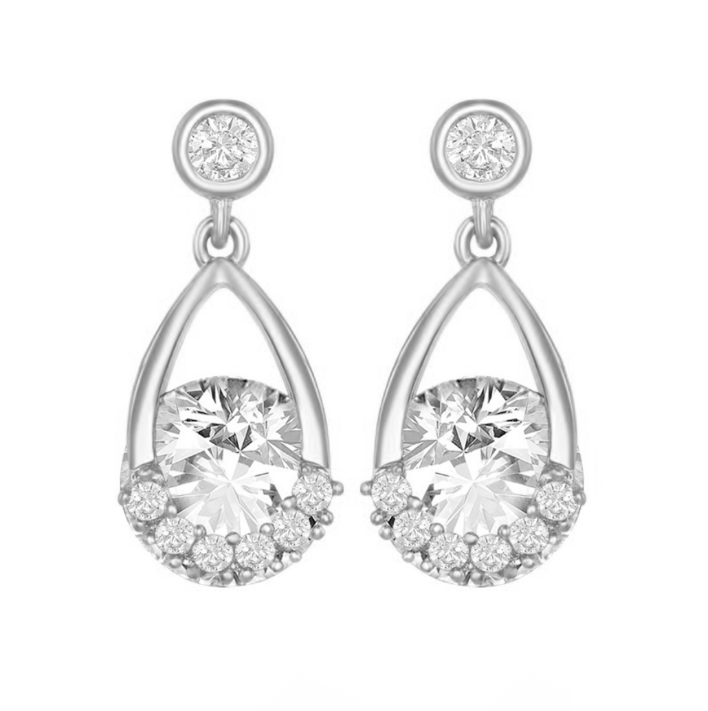 Pear-Shaped Spinning Sparkle Earrings