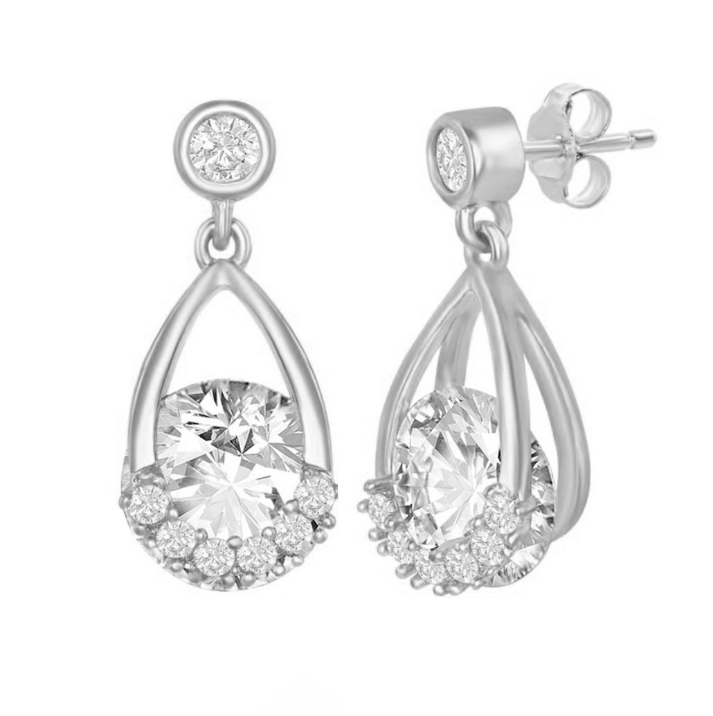 Pear-Shaped Spinning Sparkle Earrings