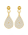 Pave Pear-Shaped Drop Earrings