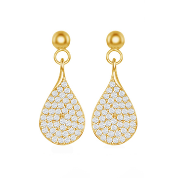 Pave Pear-Shaped Drop Earrings