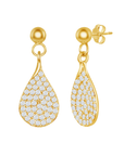 Pave Pear-Shaped Drop Earrings