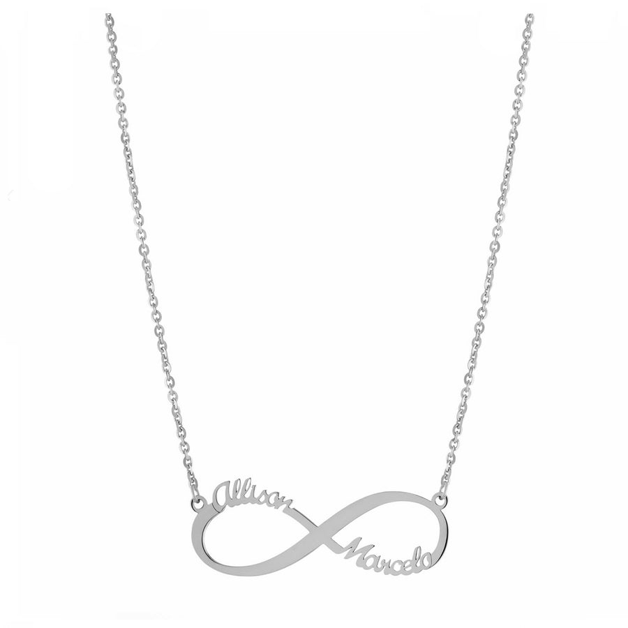 Personalized Script Double Name Infinity Necklace