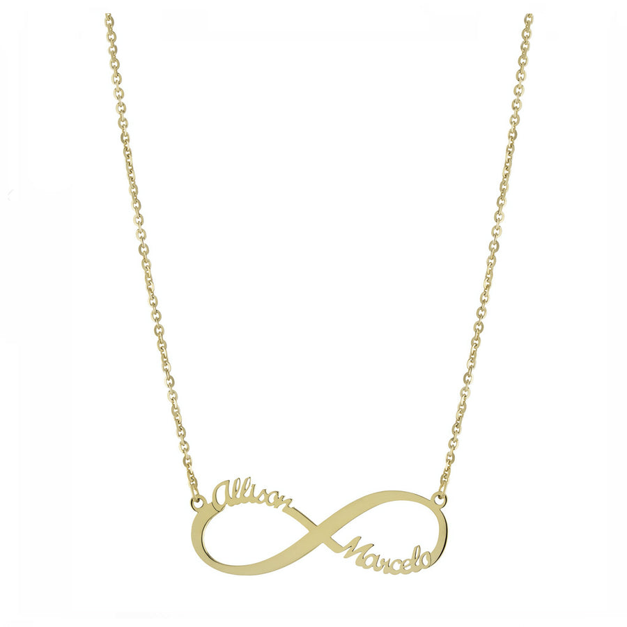 Personalized Script Double Name Infinity Necklace