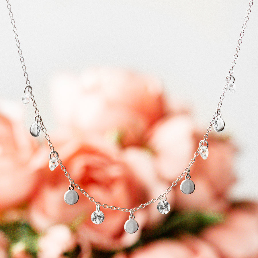 Alternating Disc and Sparkle Drop Anklet
