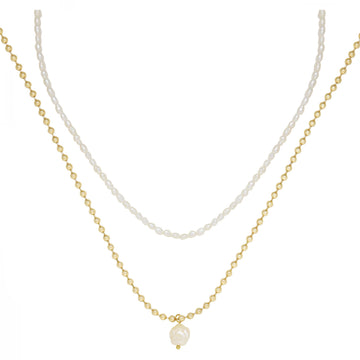 Dainty Pearl Necklace Set