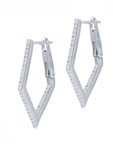 Diamond Shaped Sparkle Hoop Earrings