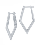 Diamond Shaped Sparkle Hoop Earrings