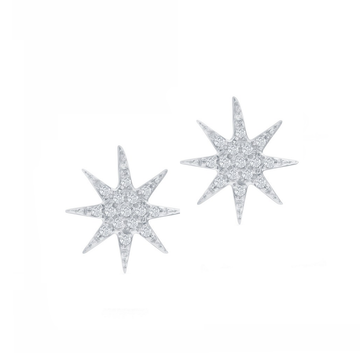 Pave Diamond Starburst Stud Earrings
