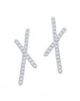 Pave Diamond X Stud Earrings