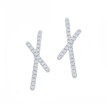 Pave Diamond X Stud Earrings