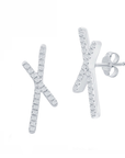 Pave Diamond X Stud Earrings