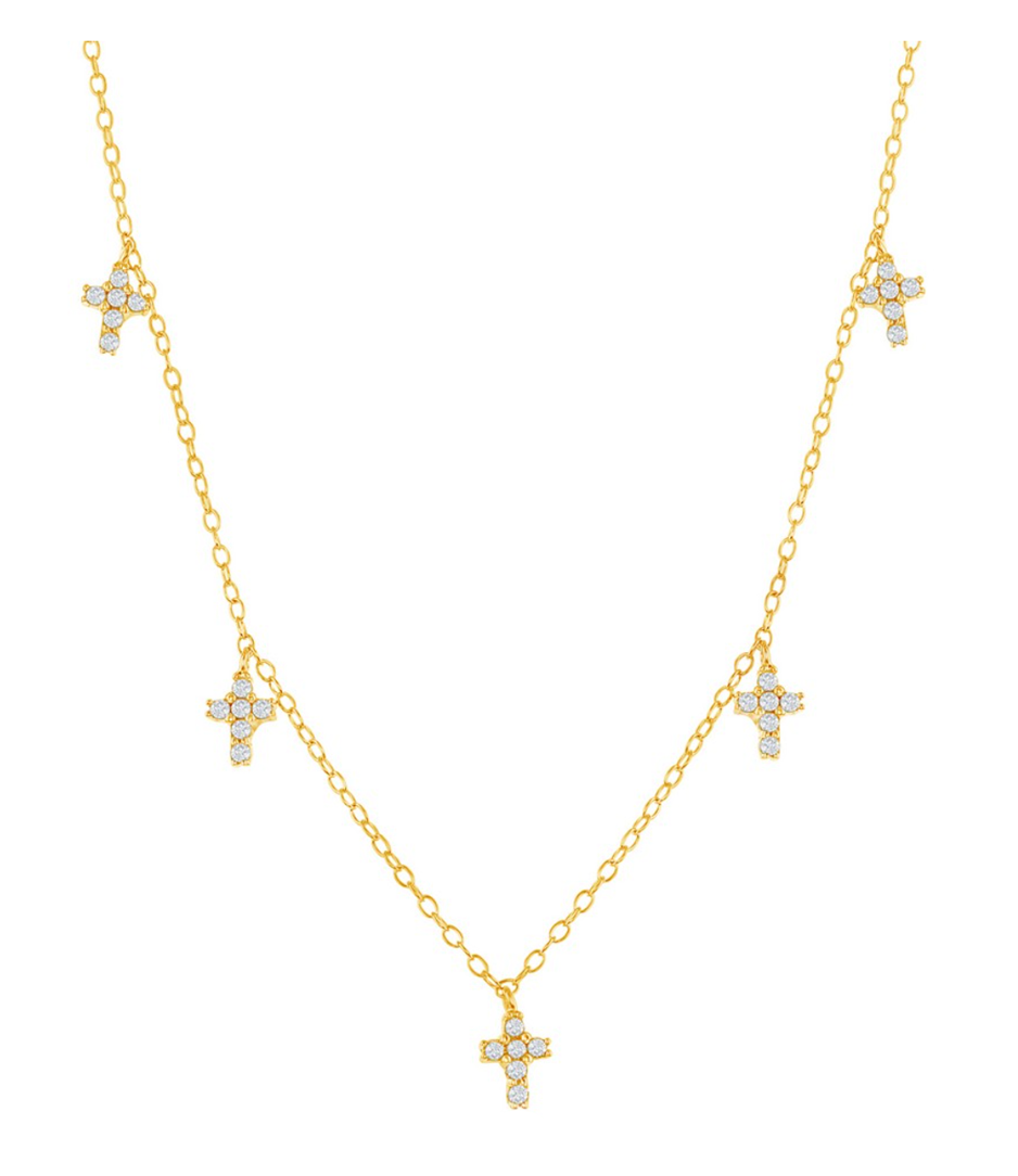 Mini Cross Drop Necklace