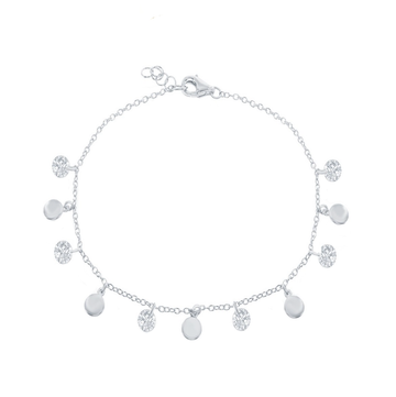 Alternating Disc and Sparkle Drop Bracelet