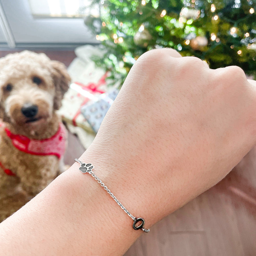 Personalized Single Initial Paw Necklace