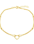 Double Chain Heart Anklet