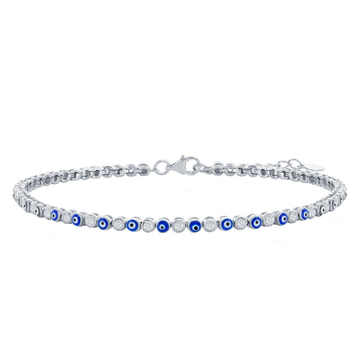 Sparkle Evil Eye Tennis Anklet