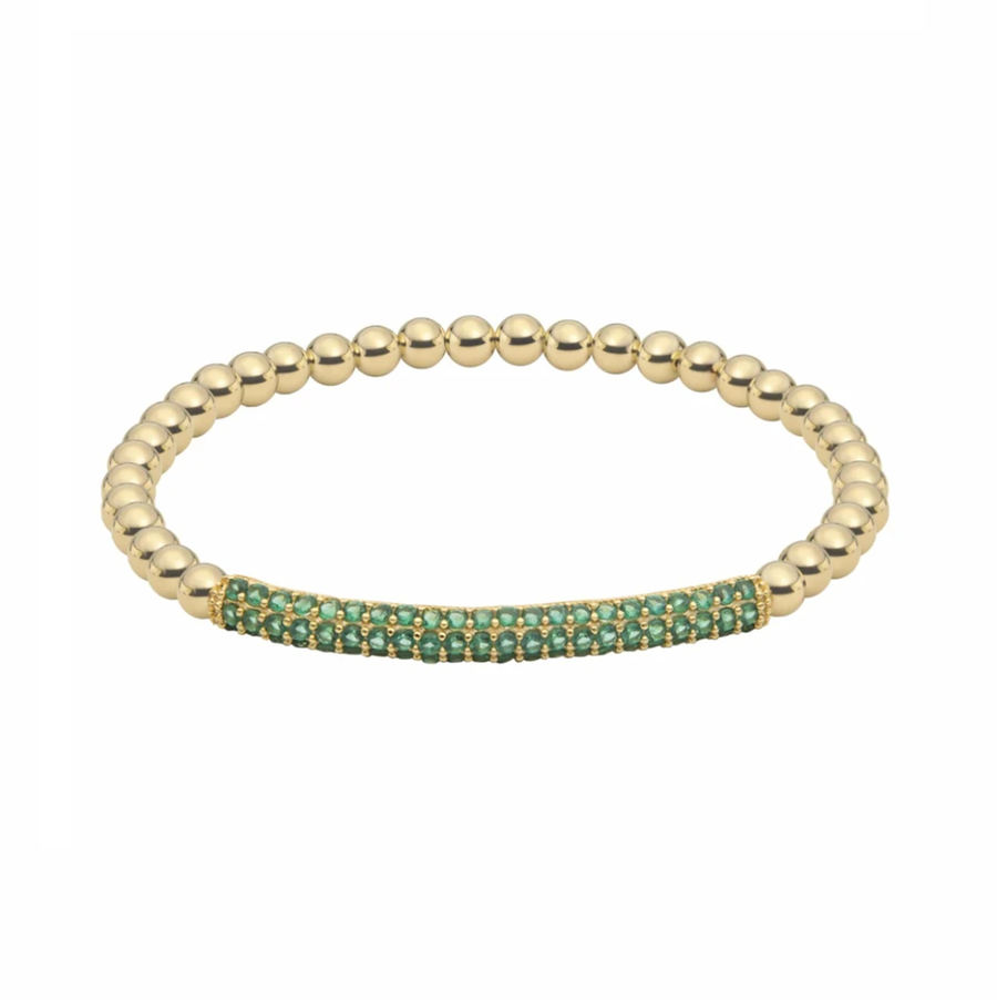 Pave Emerald Beaded Bracelet