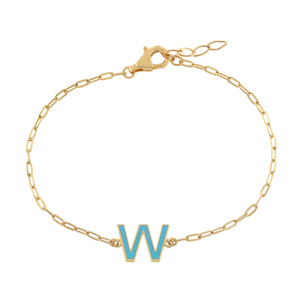 Personalized Resin Initial Paperclip Bracelet