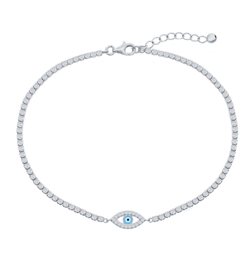 Sparkle Evil Eye Station Anklet