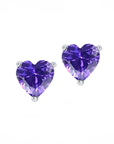 Birthstone Heart Stud Earrings (Available in 12 Colors)