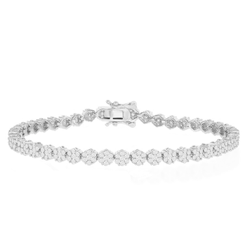 Flower Cluster Tennis Bracelet