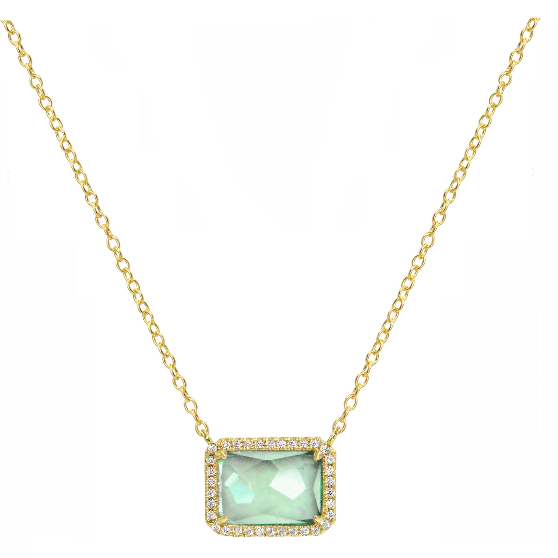 Rectangle Gemstone Necklace (Available in 5 Colors)