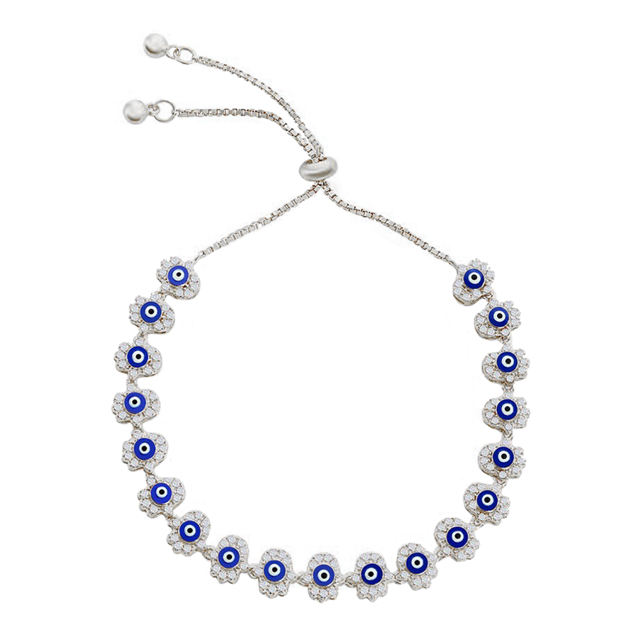 Sparkle Hamsa Evil Eye Bolo Bracelet